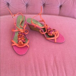 Happy Strappy Sandals in Pink and Orange